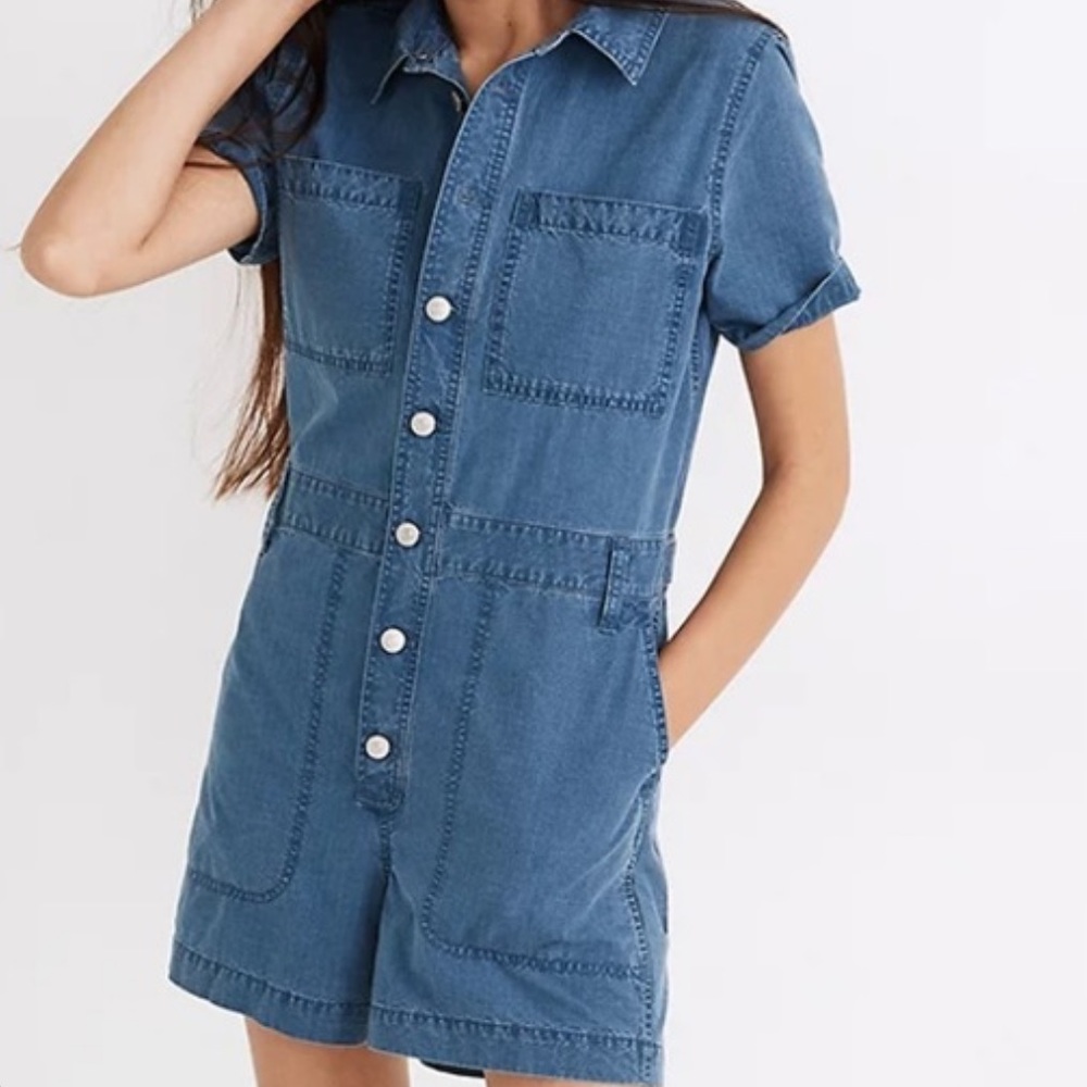 Madewell Indigo Ripstop Coverall Romper